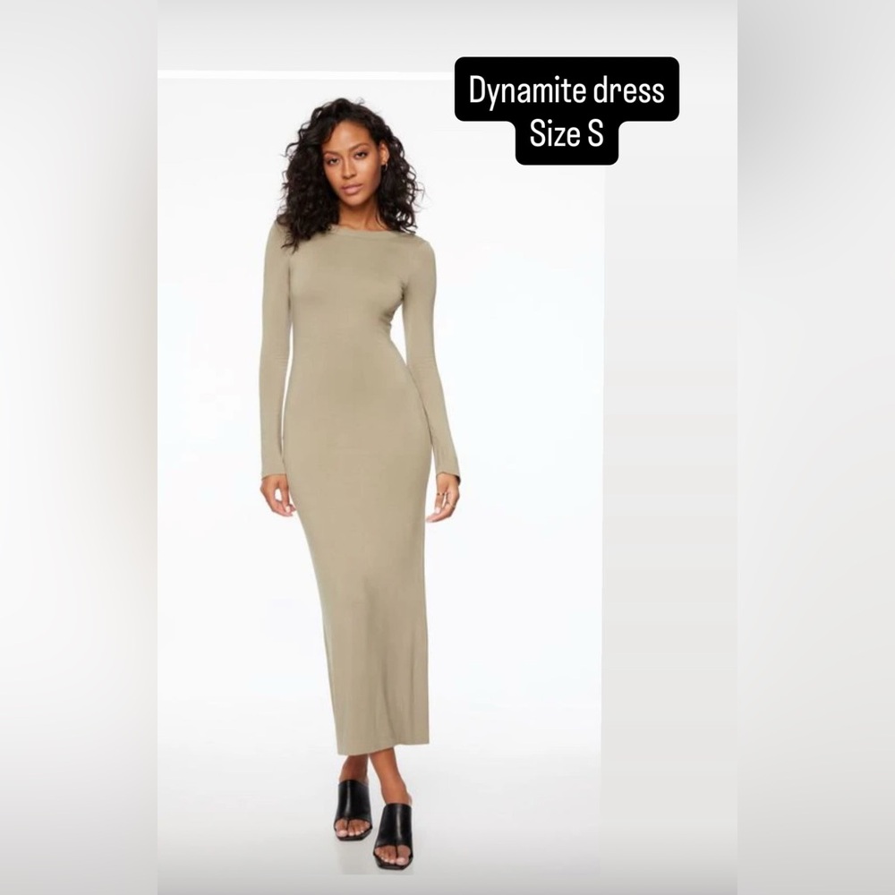 Elegant Long Sleeve Beige Dress